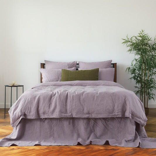 Light Mauve - 100% Pure Linen | Linen Cotton Mix | 3 Piece Duvet Cover Set | 4 Piece Sheet Set | Handmade | Pre-washed | Soft
