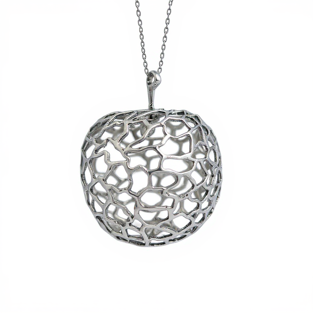 Apple christmas ornament | metallic holiday bauble in gold, silver and antique | set of 2 or 4