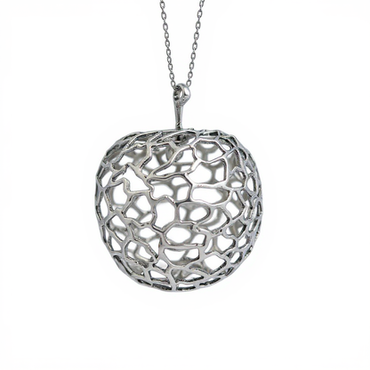 Apple christmas ornament | metallic holiday bauble in gold, silver and antique | set of 2 or 4
