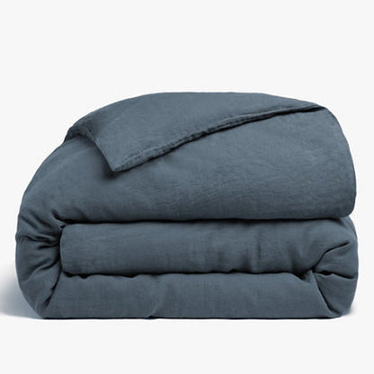 Midnight Blue - 100% Pure Linen | Linen Cotton Mix | 3 Piece Duvet Cover Set | 4 Piece Sheet Set | Handmade | Pre-washed | Soft