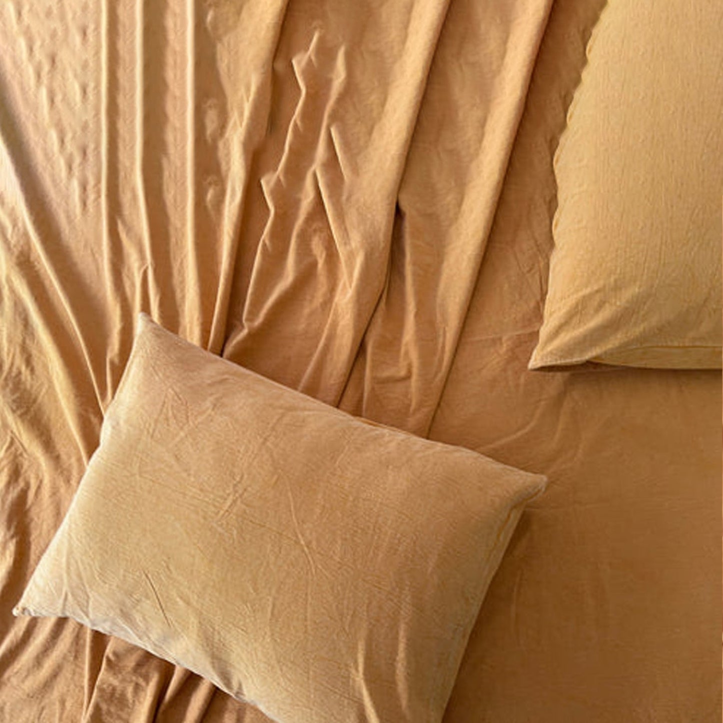MustardYellow - Stone Washed | Antiqued | Ultra Soft | 100% Pure Linen | Linen Cotton Mix | 3 Piece Duvet Set | 4 Piece Sheet Set | Handmade