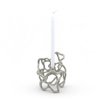 Organic Abstract Candle Holder – Sculptural Tealight & Taper Stand | Gold, Silver or Antique Finish