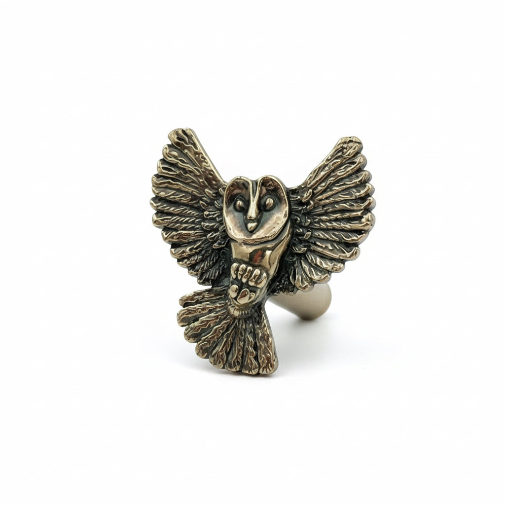 Antique Brass Owl Drawer Knobs