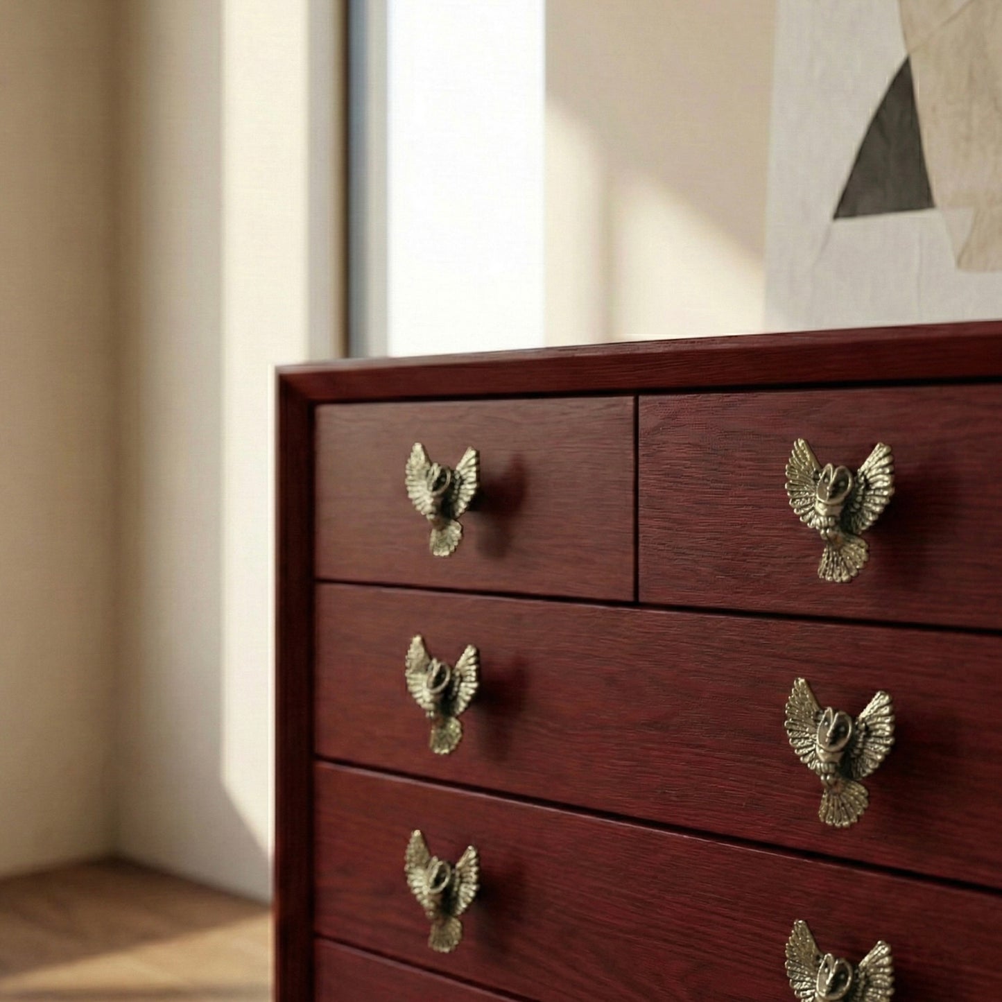 Antique Brass Owl Drawer Knobs