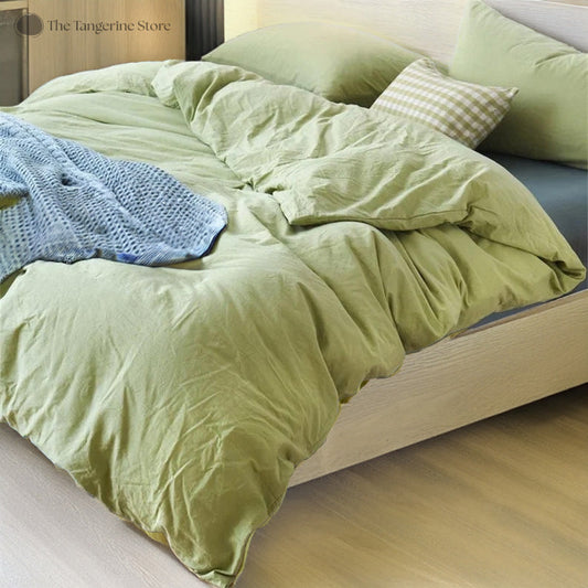 Parrot Green - 100% Cotton 3 Piece Duvet Cover Set | 4 Piece Sheet Set | Pre-washed | 200 TC percale