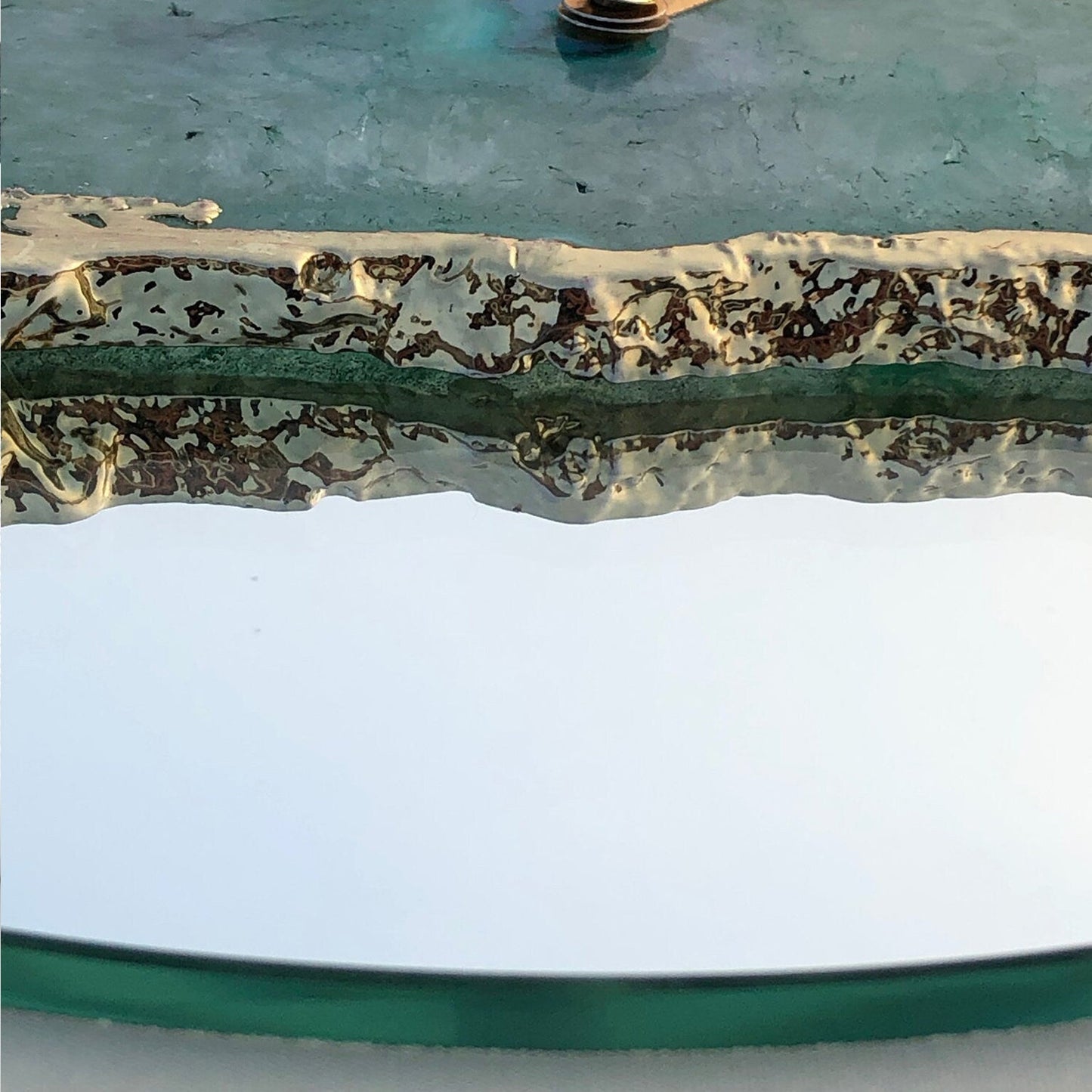 10 " Mirror Aqua Agate Wall Clock/Personalised Momento