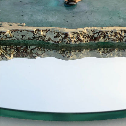 10 " Mirror Aqua Agate Wall Clock/Personalised Momento