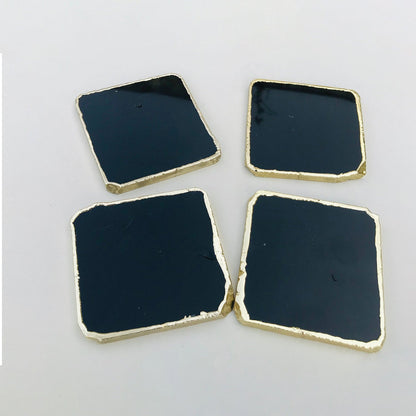 Black Agate - Set of 4 Large Coasters/Personalised Momentos