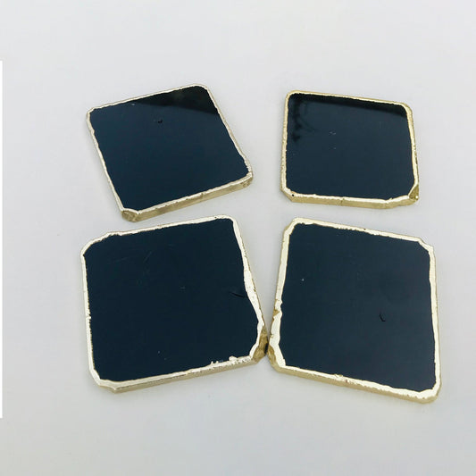 Black Agate - Set of 4 Large Coasters/Personalised Momentos
