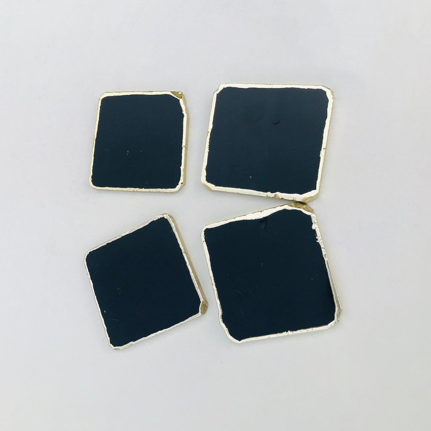 Black Agate - Set of 4 Large Coasters/Personalised Momentos
