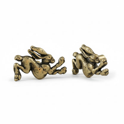Antique Brass Bunny Rabbit Drawer Knobs