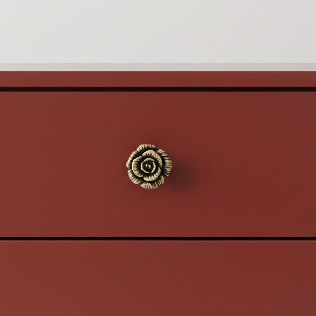 Antique Brass Rose Drawer Knobs