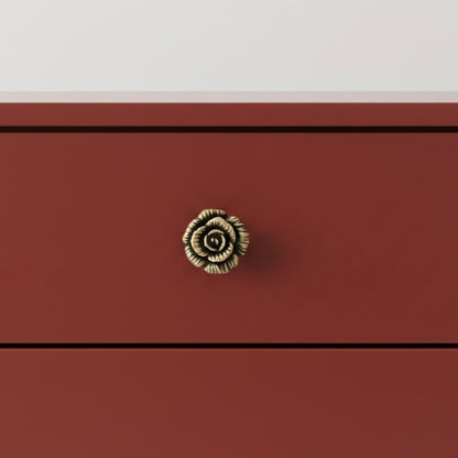 Antique Brass Rose Drawer Knobs