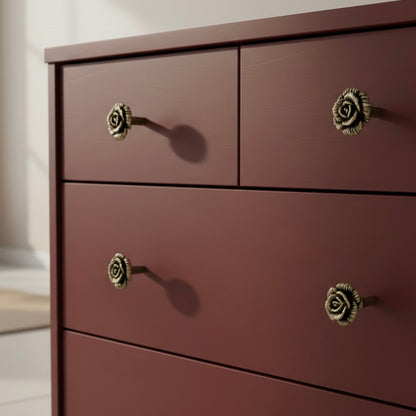 Antique Brass Rose Drawer Knobs