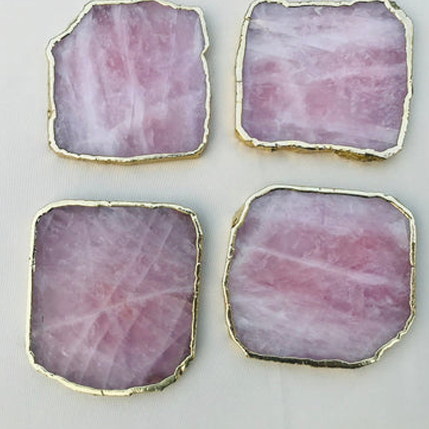Rose Quartz Agate - Set of 4 Large Coasters/Personalised Momentos