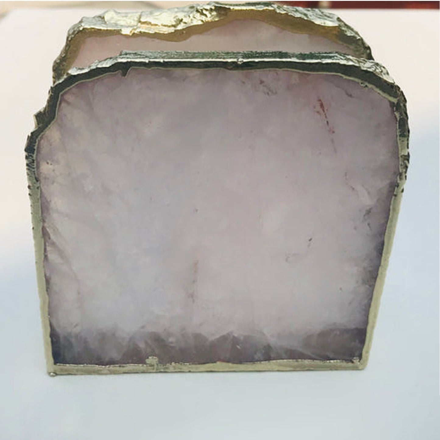 Rose Quartz Napkin Holder/Natural Stone Napkin Holder/Paper Napkin Holder/Desk Napkin Holder/Picnic Holder