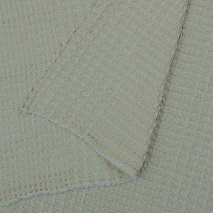 Sage Green - Waffle Weave Throw Blanket | Super Soft | Pre-Washed | Pure Linen, Linen Cotton Mix or Pure Cotton Fabric