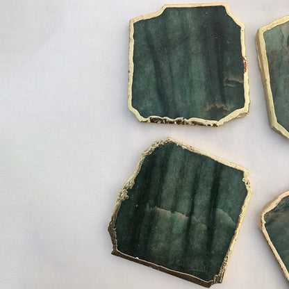 Sage Green Agate Aventurine Set of 4 Large Coasters/Personalised Momentos