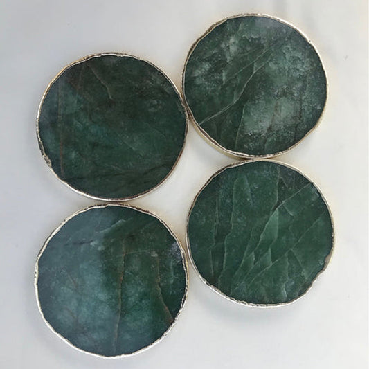 Sage Green Agate Hand Rounded Coasters - Set of 4 Large Coasters/Personalised Momentos