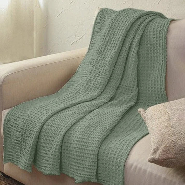 Pure Linen - Waffle Weave Throw Blanket