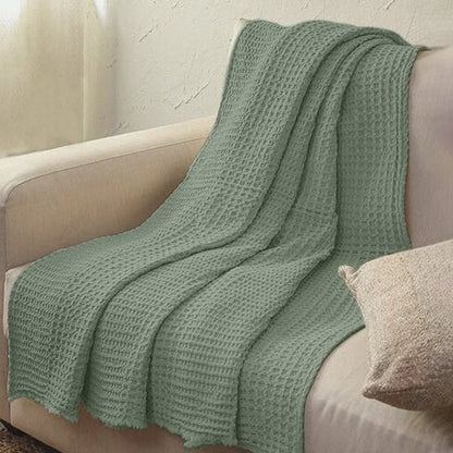 Pure Linen - Waffle Weave Throw Blanket