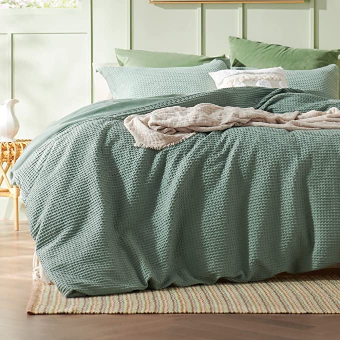 Waffle Weave Pure Cotton Duvet Cover Set | 100% Pure Cotton | 3 Piece Duvet Cover Set | Handmade