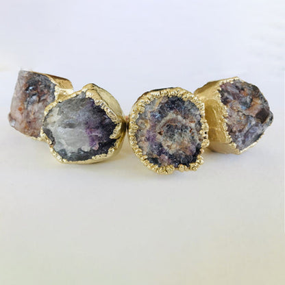 Amethyst Agate Cabinet Pulls — Set of 4