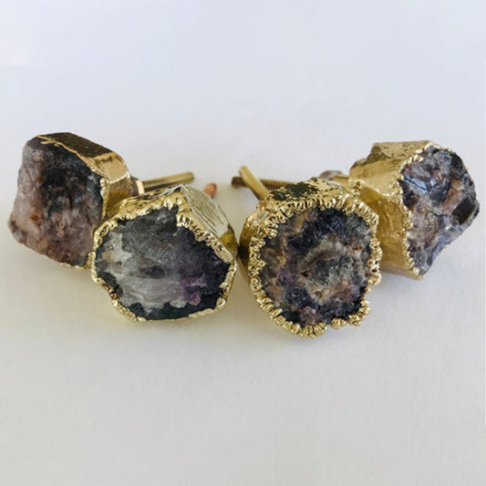 Set of 4 Amethyst/Agate Classic Vintage Finish Cabinet Drawer Pull Wardrobe Dresser Interior Decorative Handle