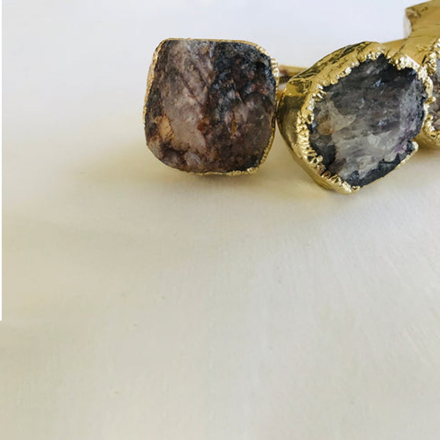 Amethyst Agate Cabinet Pulls — Set of 4