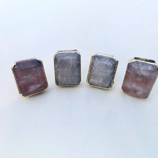 Set of 4 Large Faceted  Clear Quartz/Gemstone Classic Vintage Finish Cabinet Drawer Pull Wardrobe Dresser Interior Decorative Handle