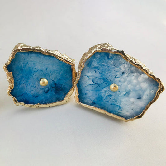 Set of 6 Blue Agate Classic Vintage Finish Cabinet Drawer Pull Wardrobe Dresser Interior Decorative Handle