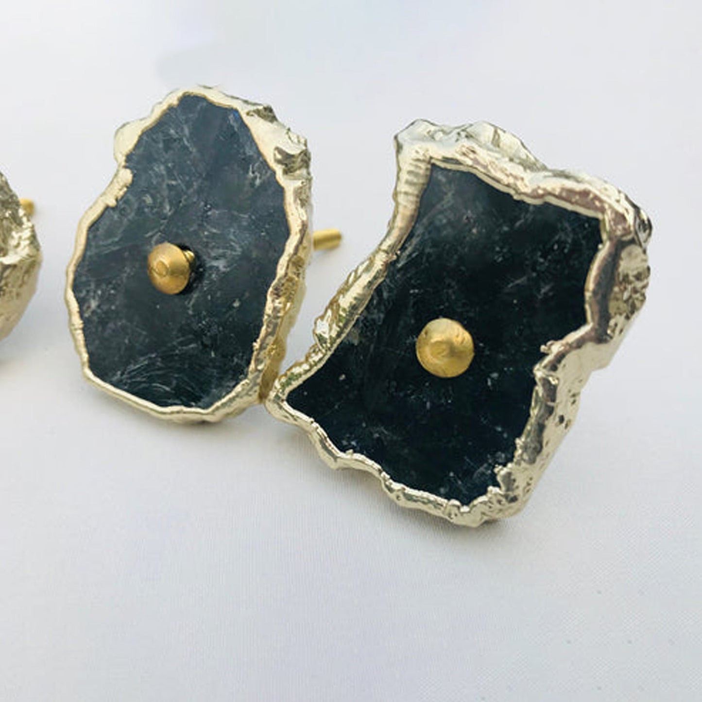Labradorite Agate Cabinet Pulls - Natural Stone Cabinet Hardware India - The Tangerine Store