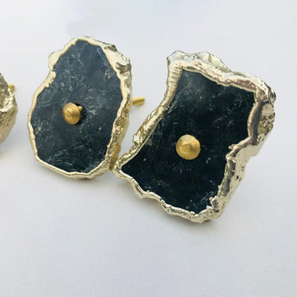 Labradorite Agate Cabinet Pulls - Natural Stone Cabinet Hardware India - The Tangerine Store