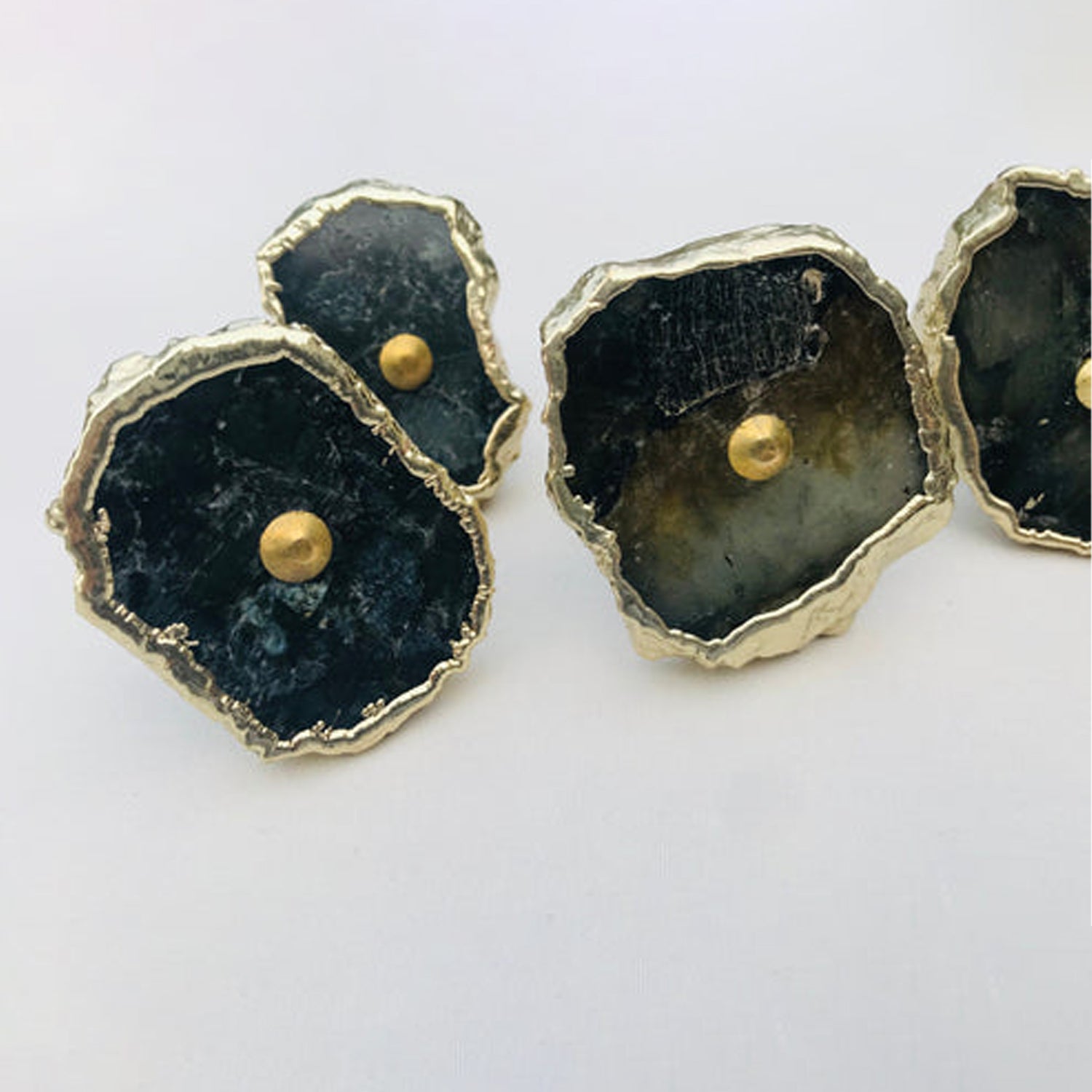 Labradorite Agate Cabinet Pulls - Natural Stone Cabinet Hardware India - The Tangerine Store