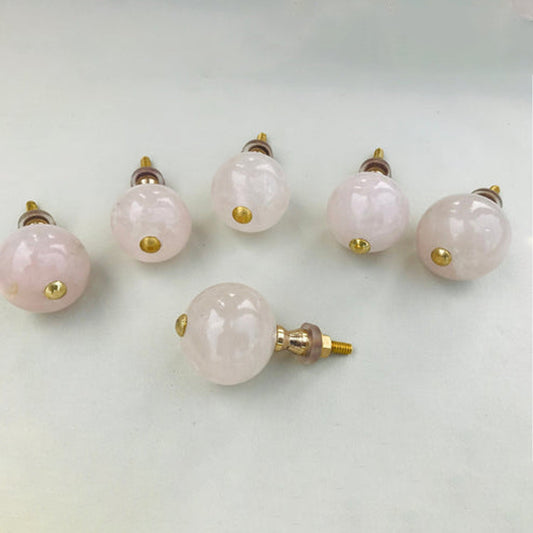 Set of 6 Rose Quartz Classic Vintage Finish Cabinet Drawer Pull Wardrobe Dresser Interior Decorative Handle