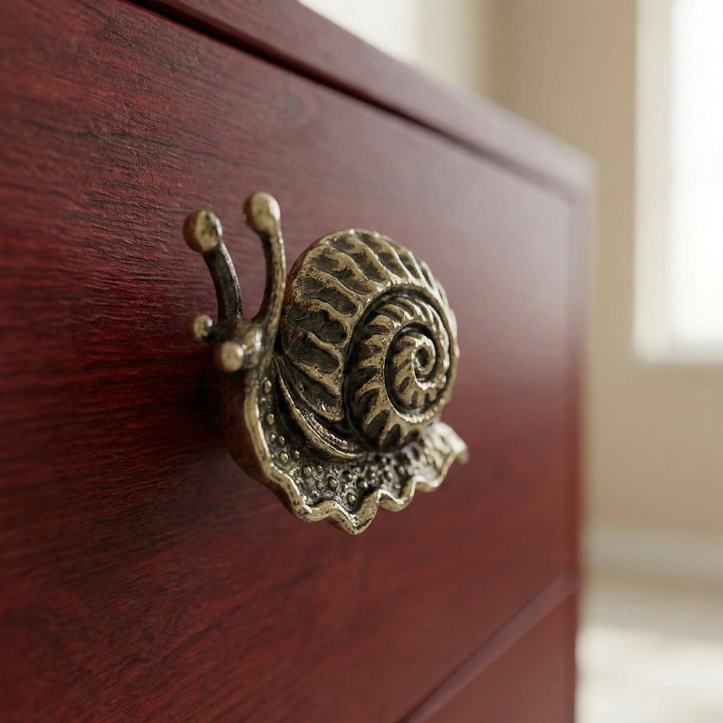 Antique Brass Snail Drawer Knobs