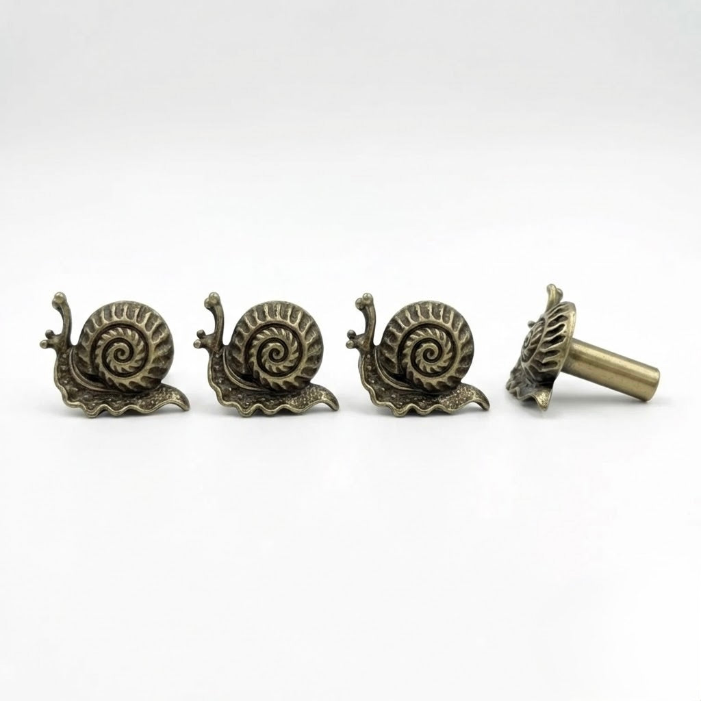 Antique Brass Snail Drawer Knobs