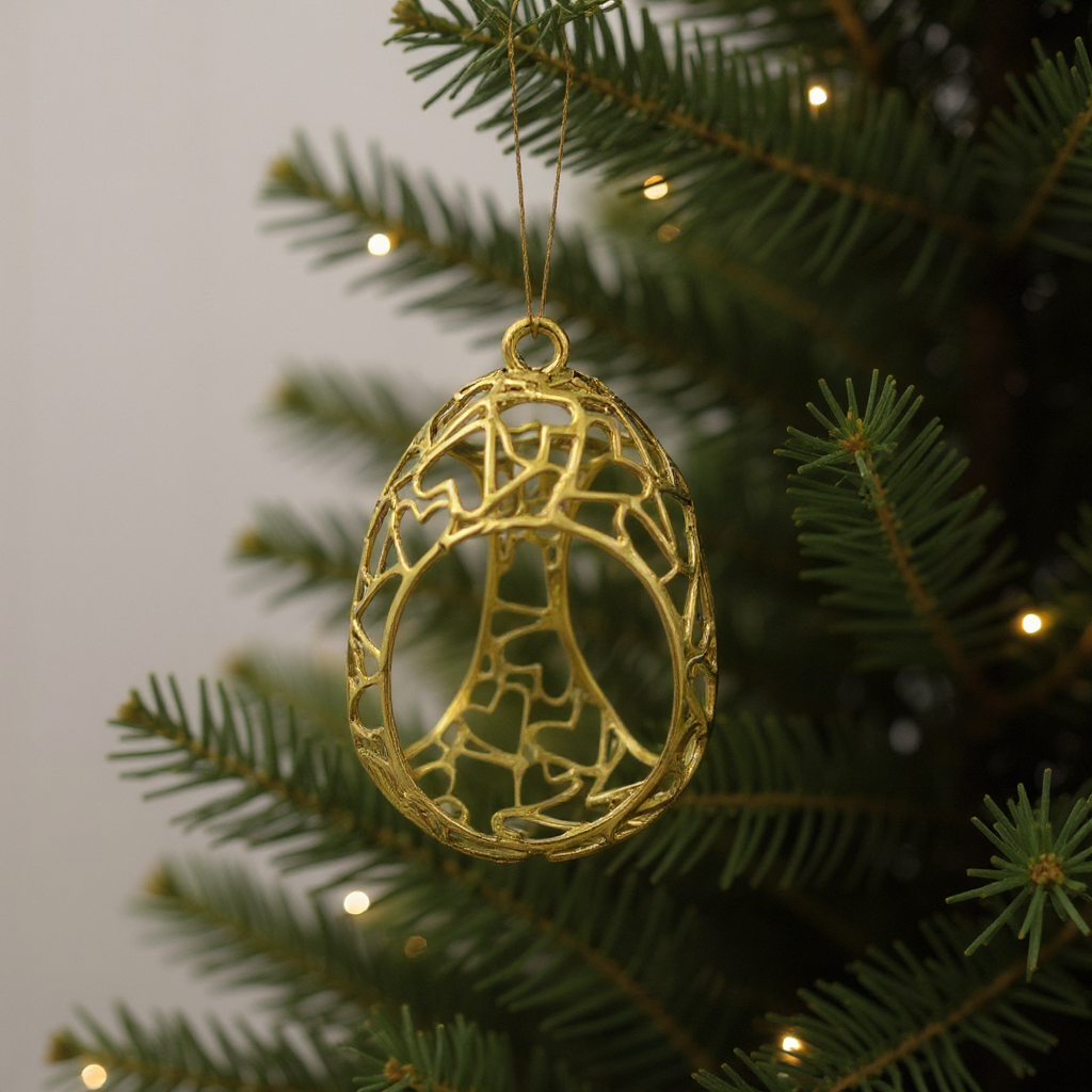 Open Heart egg Christmas ornament | electroformed metallic bauble in gold, silver or antique | set of 2 or 4