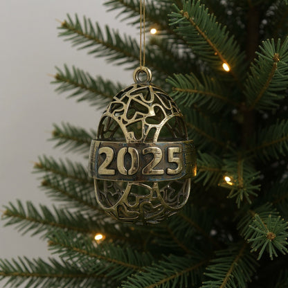 Personalised antique christmas bauble | open heart egg name ornament | set of 2 or 4