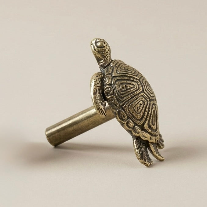 Antique Brass Turtle Drawer Knobs