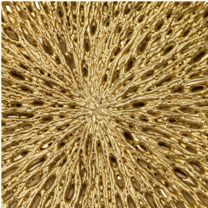 Close view of the radiating coral texture of the tray