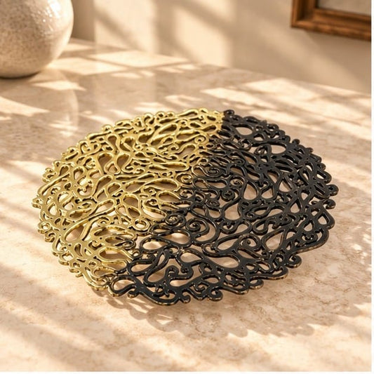 Lace Filigree Decorative Metal Tray