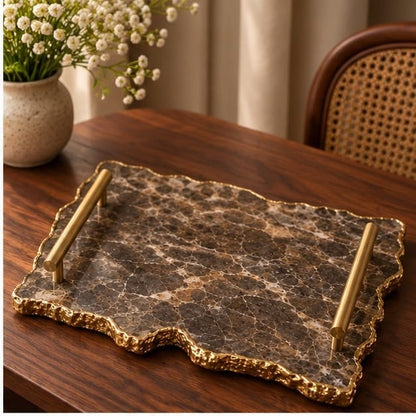 Large Smoky Grey Agate Organic Edge Tray