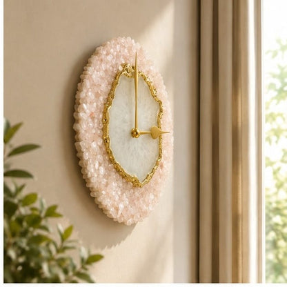 Peach Crystal Agate Wall Clock – 6 Inch