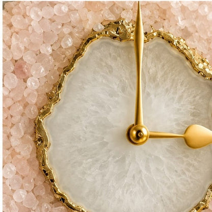 Peach Crystal Agate Wall Clock – 6 Inch