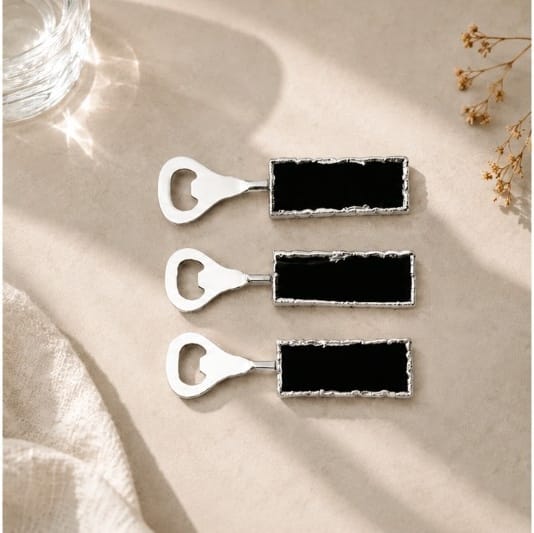 Black Agate Bottle Openers – Set of 3