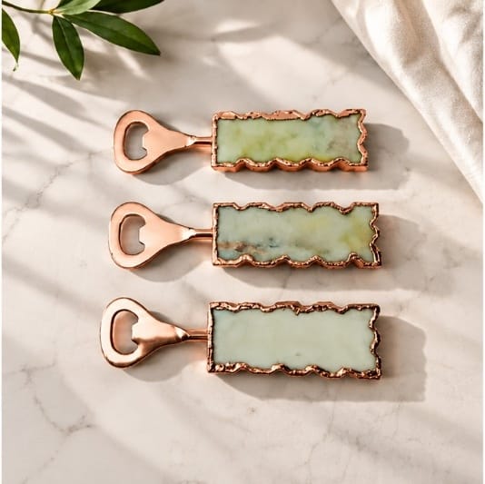 White Marble Bottle Openers – Set of 3