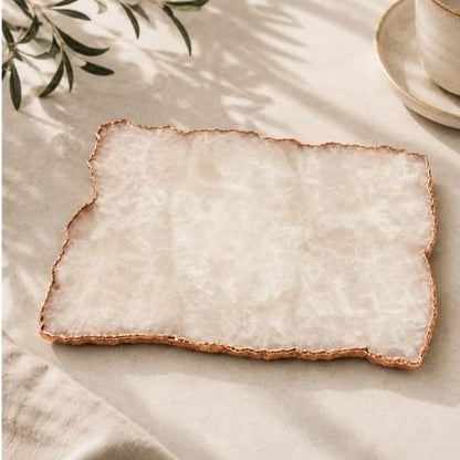 White Agate Large Slab Cheese Platter