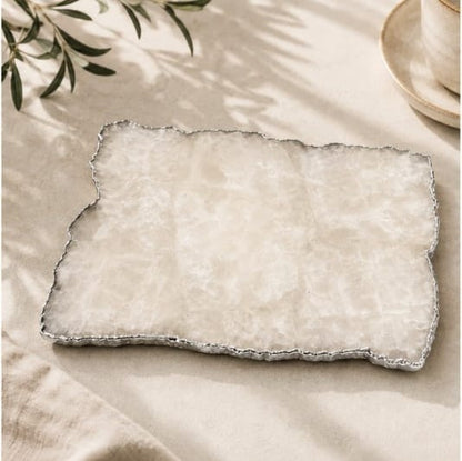 White Agate Large Slab Cheese Platter