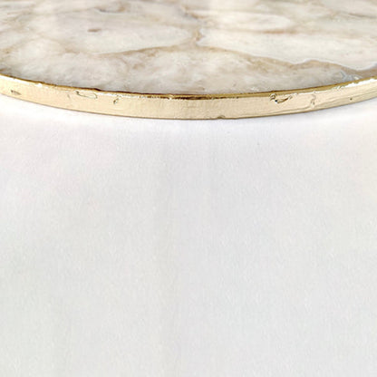 White Crystal Agate Cheese Platter/Tray | Circular |